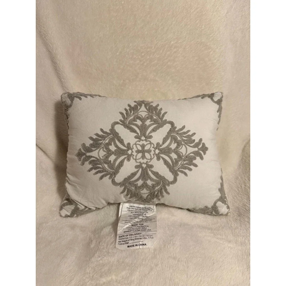 12x16 Decorative Pillow ONLY From Threshold Gray Pinch Pleat Comforter Set